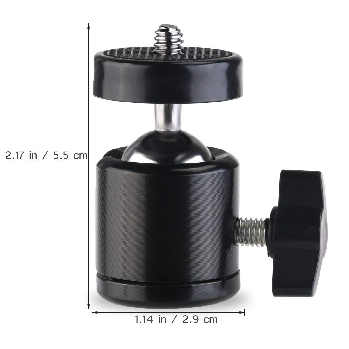 SLOW DOLPHIN Hot Shoe Mount Adapter 360 Degree Swivel Mini Ball Head 1/4 Tripod Screw for Cameras, Camcorders, Smart Phone, LED Video Light