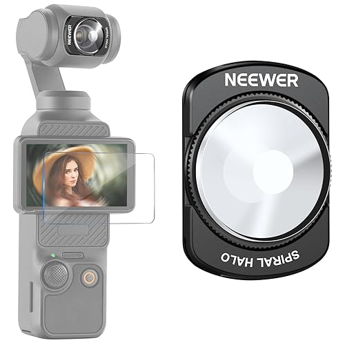 NEEWER Spiral Halo Prism Lens Filter Compatible with DJI Osmo Pocket 3 & Creator Combo Accessories, Magnetic Multicoated HD Optical Glass Gimbal