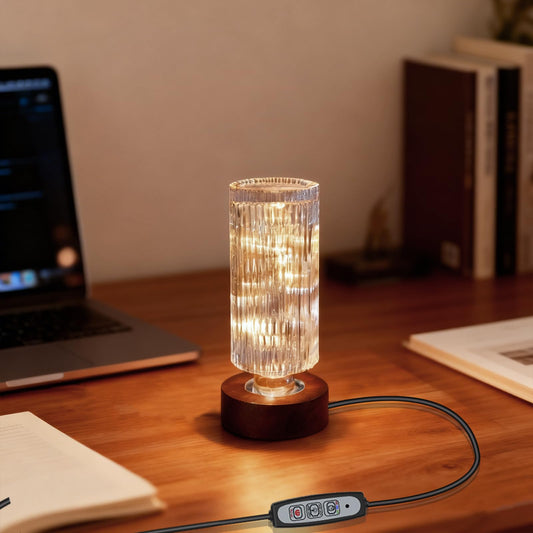 PWTZMYXGS Dimmable Crystal Night Light,Small Bedside Lamp,Nightlight with Timer,Room Decor Desk Lamp,Bedroom,Living Room,Kitchen,Dining Room Lamp