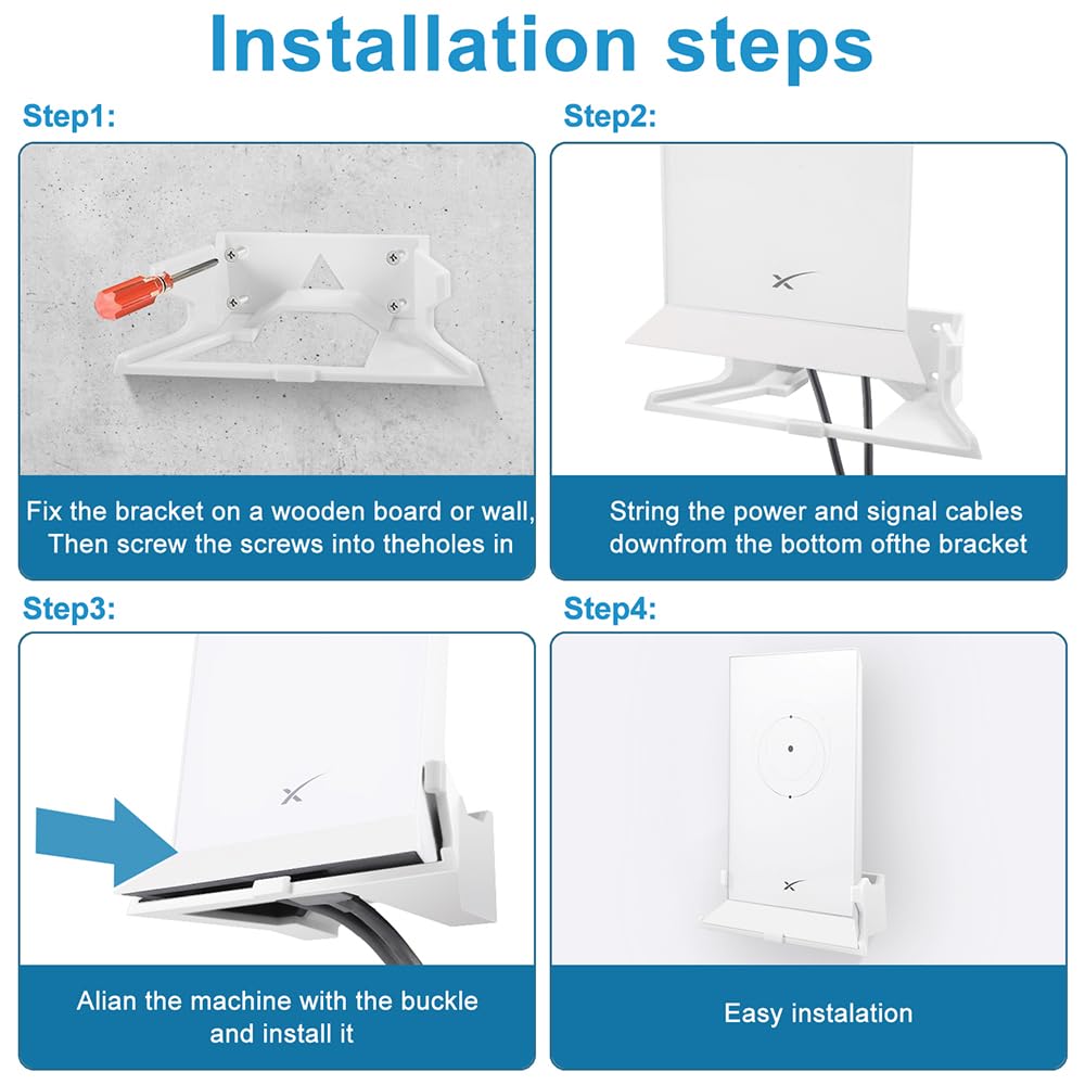 Sactulaz for Starlink Router Mount and Cable Wrap Cord Around Back of the Bracket for a Clean Look and Appearance,Starlink Gen2 Router Wall Mount WiFi