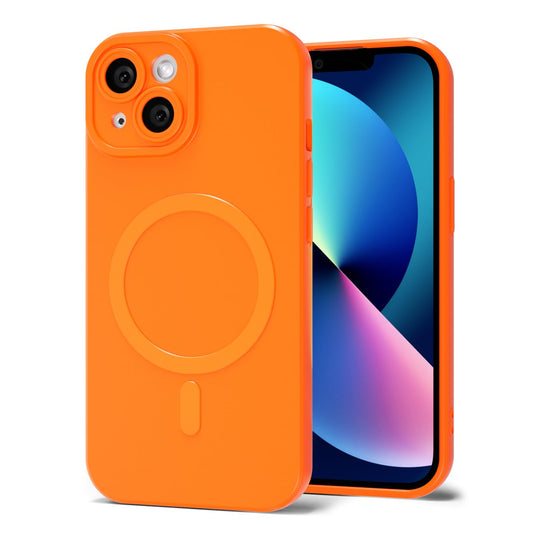 Svanove for iPhone 13 Phone Case Silicone Magnetic, Compatible with Magsafe Case Cute for Women, Girly Bright Color Glossy Jelly Thin Slim Hard Mag