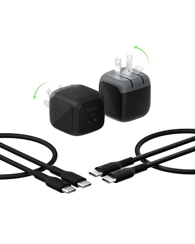 Belkin 45 Watt USB C Charger Block (2 Pack), USB-C Cable Included, PD3.1 PPS Fast Charging, Samsung Galaxy S26, S25, Apple iPhone 17, Air, Pro, Pro