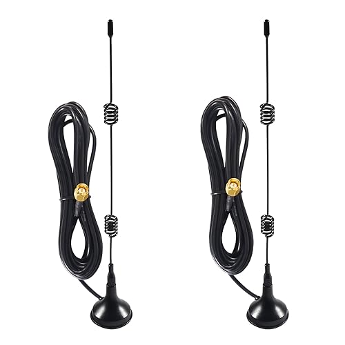 AEDIKO 2.4GHz 7dBi WiFi Booster Antenna (2-Pack) - SMA Male Connector - Dual Band (2.4GHz & 5.8GHz) - Compatible with WiFi Router, Security Camera