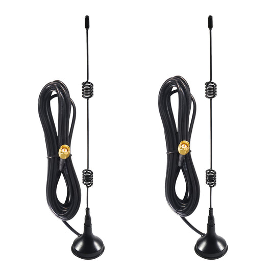 AEDIKO 2.4GHz 7dBi WiFi Booster Antenna (2-Pack) - SMA Male Connector - Dual Band (2.4GHz & 5.8GHz) - Compatible with WiFi Router, Security Camera