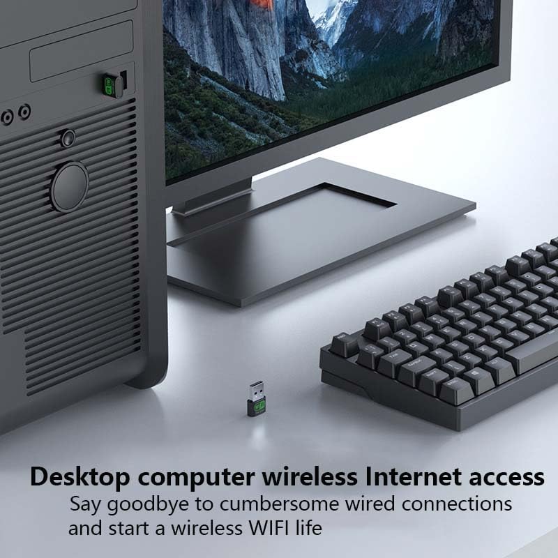 USB WiFi Adapter, Built-in high-gain Antenna,USB for PC Desktop/Laptop?Wireless Network Adapter Supports Windows 11/10/8/7