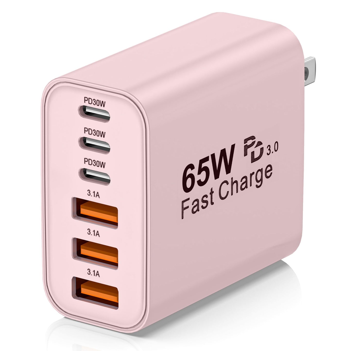 65W USB C Charger Block,6-Port Multi Device Fast Charger PD QC Wall Adapter