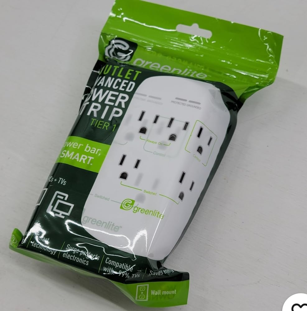 Greenlite Advanced Power Strip, 5-Outlet Wall Mount Surge Protector