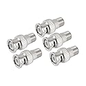 uxcell 5 Pcs F-Type Female to BNC Male Coax Connector Adapter for RG6 RG59