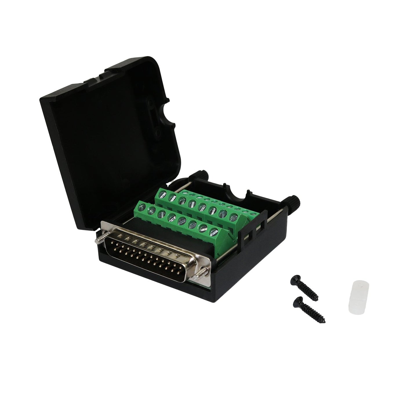 TwinkleBay DB25 Connector to Wiring Terminal Db25 Breakout Board Solder-Free (Male Adapter with Case)
