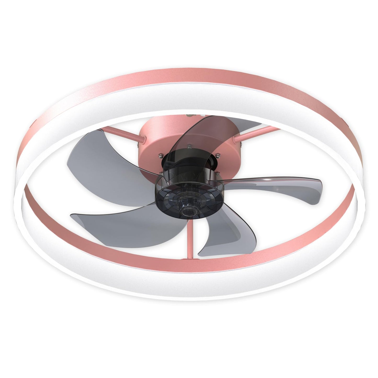 NoeBanJe Flush Mount Ceiling Fan with LED Lights and Remote, Modern Low Profile Ceiling Fans with 6 Wind Speeds Three Kinds of Lights Noise-Free,