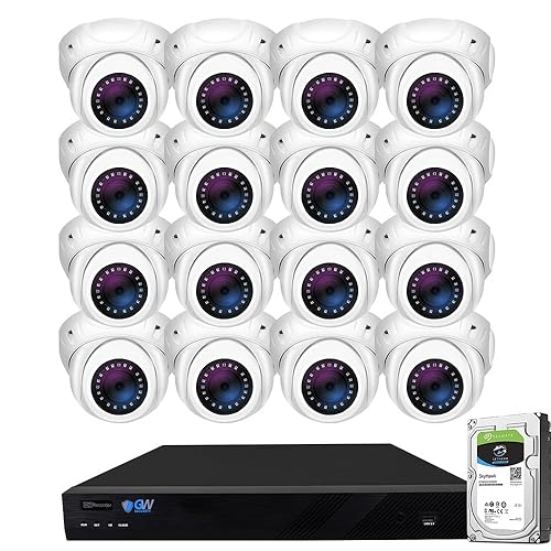 GW Security 16 Channel 4K NVR 5MP PoE IP Surveillance Security Camera System with 16 Super HD 1920P 30FPS Real-Time Waterproof Microphone PoE Security