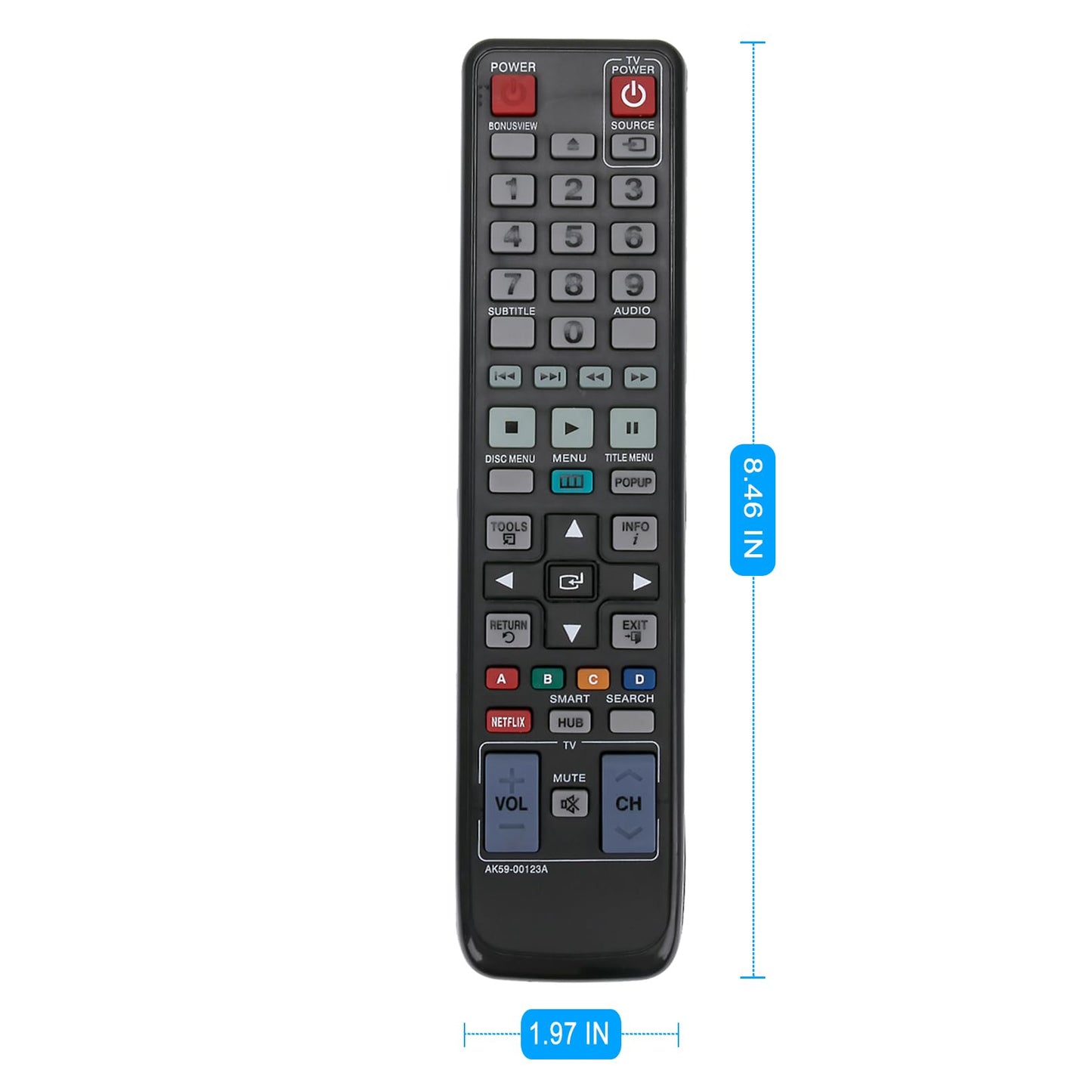 AK59-00123A Replace Remote Control fit for Samsung BD-D5490 BD-D5500 BD-D5500C BD-D5700 BD-D6100C BD Blu-Ray Disc DVD Player BD-D6500/ZV BD-D700