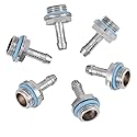 6 PCS PC Water Cooling TwoTouch Fitting G1/4 Thread Barb Connector for Tube 11mm