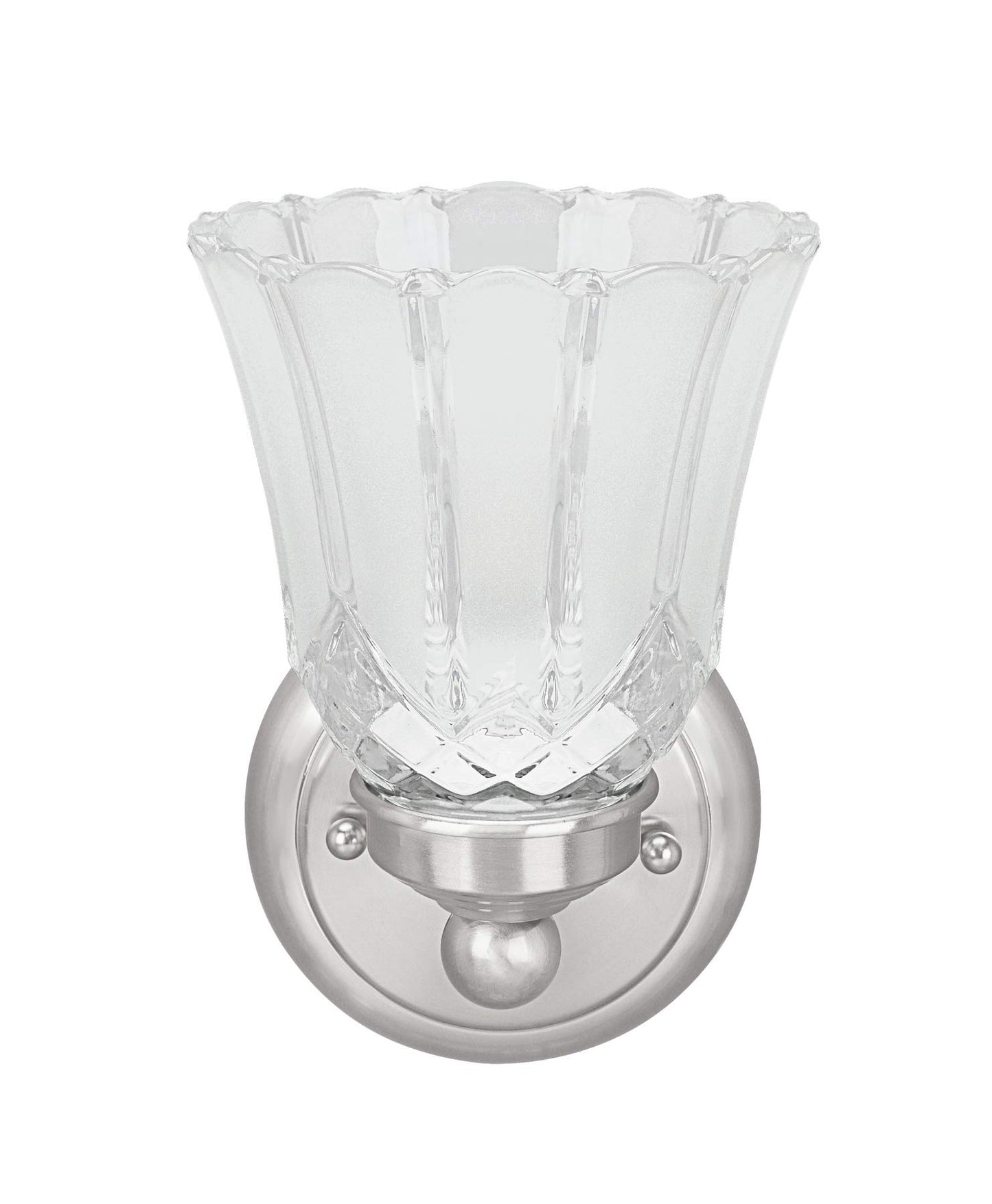Aspen Creative 62170-1A, One-Light Metal Bathroom Vanity Wall Light Fixture, 4-3/4" Wide, Transitional Design in Satin Nickel