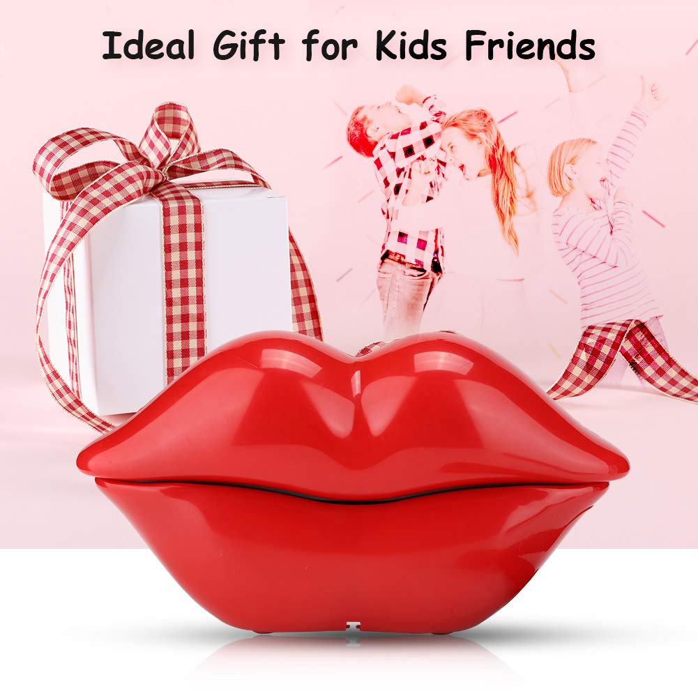 Corded Landline Phone, Multi Functional Cute Red Lip Shape Telephone Classic Old Retro Desk Telephone for Home Hotel Office Decoration Kids Gift