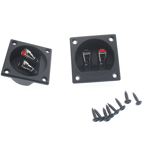SYCZIOHU 2 Pcs Speaker Box Terminal with Copper Connectors 2.24 Inch Diameter Subwoofer Replacement Box Terminal Speaker Wire Connectors for DIY