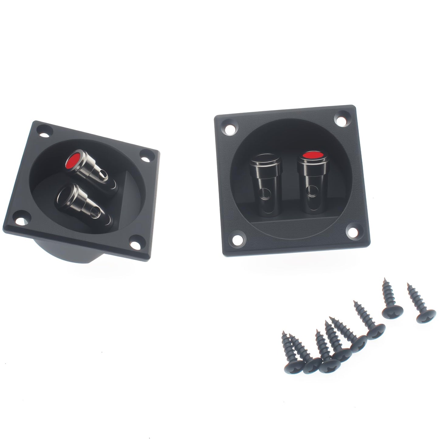 SYCZIOHU 2 Pcs Speaker Box Terminal with Copper Connectors 2.24 Inch Diameter Subwoofer Replacement Box Terminal Speaker Wire Connectors for DIY