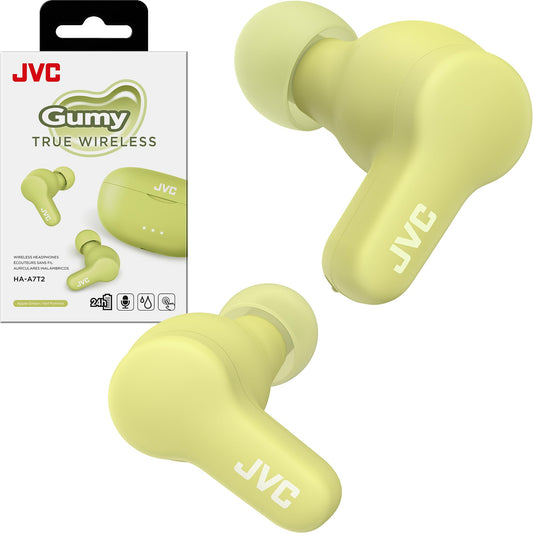 JVC Gumy True Wireless Earbuds, Bluetooth 5.3, Charging Case, 24-Hour Playback, IPX4 Water Resistant, Comfortable Secure Fit with XS/S/M/L Earpieces
