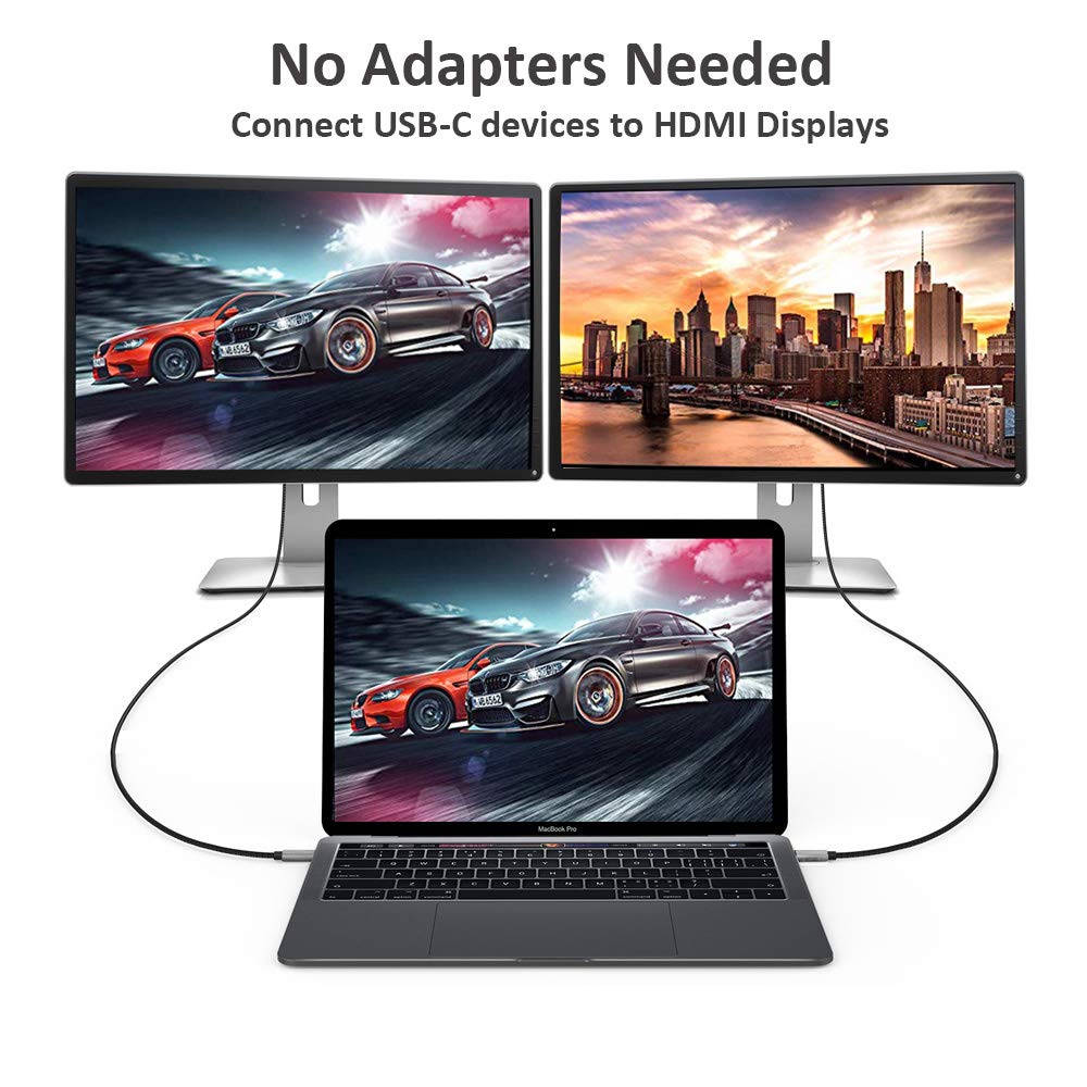 QCEs USB C to HDMI Cable, USB-C to HDMI Adapter Cable 6Ft 4K60Hz Video Output to TV/Monitor/Mini Projector, Thunderbolt 4 to HDMI Compatible