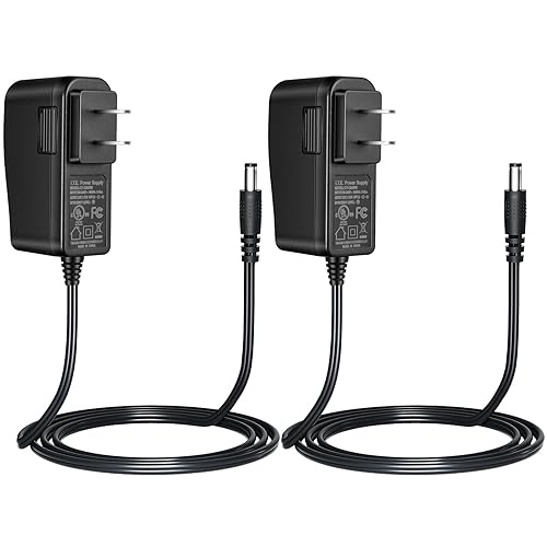 Security-01 2-Pack AC to DC 12V 0.5A 500mA Power Supply Adapter, Plug 5.5mm x 2.1mm UL Listed FCC,CY-1200500