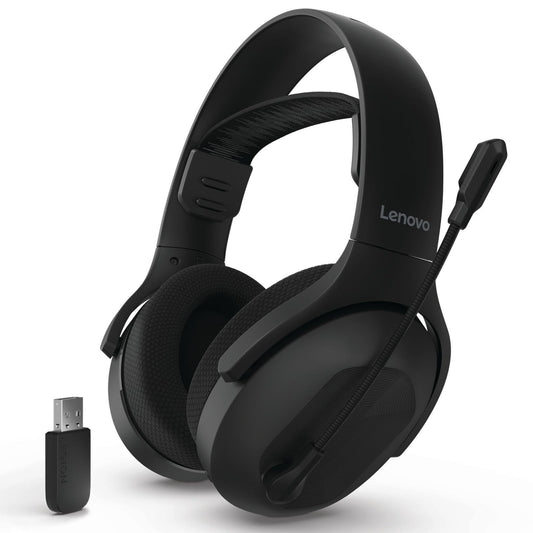 Lenovo Legion H410 Wireless Gaming Headset, Bluetooth or 2.4 GHz USB-A Connection, Lightweight (304 Grams), Adjustable Headband, Flip to Mute Mic