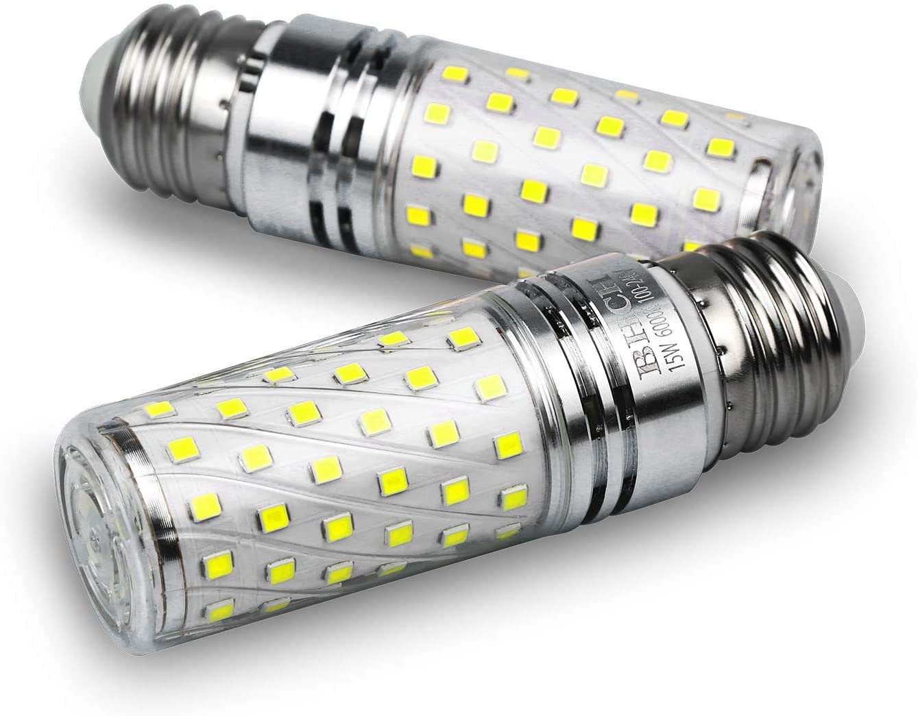 BHCH E26 LED Corn Bulbs 15W, 6000K Daylight White, 1500LM, Edison Screw Base, 120W Incandescent Equivalent, Pack of 4