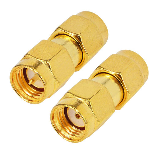 onelinkmore SMA Male to RP-SMA Male Adapter RF Coaxial Coax Gender Changer Coupler SMA (Pin) to Reverse Polarity RP-SMA (Hole) Converter for WiFi