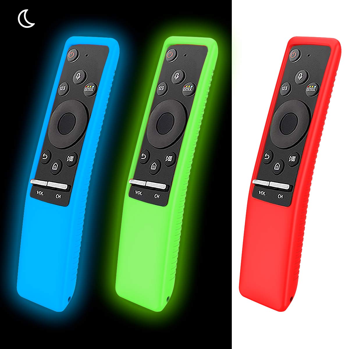 Samsung 3 Pack Silicone Protective Case for Smart TV Remote Control BN59 Series - Anti-Lost Shockproof Glowing Cover Skin Sleeve Protector for 4K