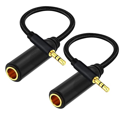 WISYIFIL 1/4 to 3.5mm Cable 1ft Long, Quarter inch (6.35mm) Female to 3.5mm Male Adapter, 1/8 to 1/4 Stereo Audio Cable,for Headphone, Amplifiers