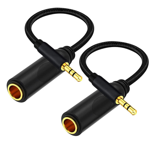 WISYIFIL 1/4 to 3.5mm Cable 1ft Long, Quarter inch (6.35mm) Female to 3.5mm Male Adapter, 1/8 to 1/4 Stereo Audio Cable,for Headphone, Amplifiers