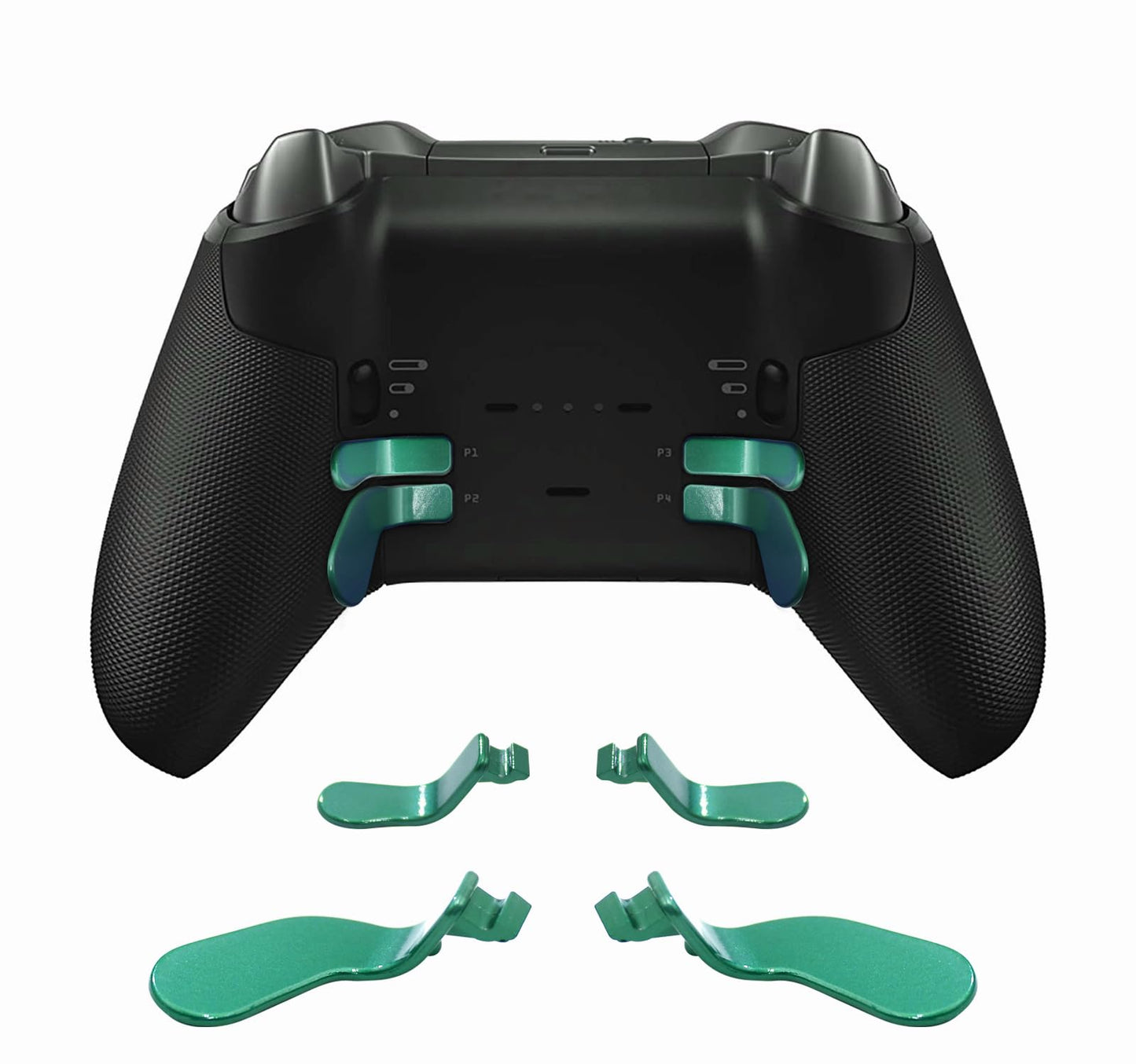 Replacement Thumbsticks, D-pad, Paddles Trigger Buttons for Xbox One Elite Controller Series 2 & Elite Series 2 Core Controller (E-10IN1-Green)