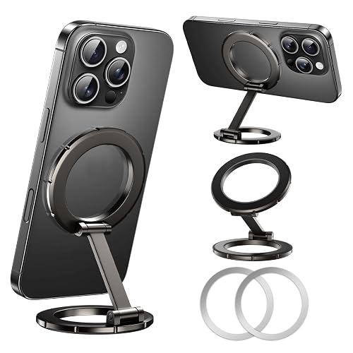 UBeesize Magsafe Phone Ring Stand, Portable Magnetic Phone Grip and Double Side Holder for Desk, Travel, Kitchen, Gym, Kickstand for iPhone
