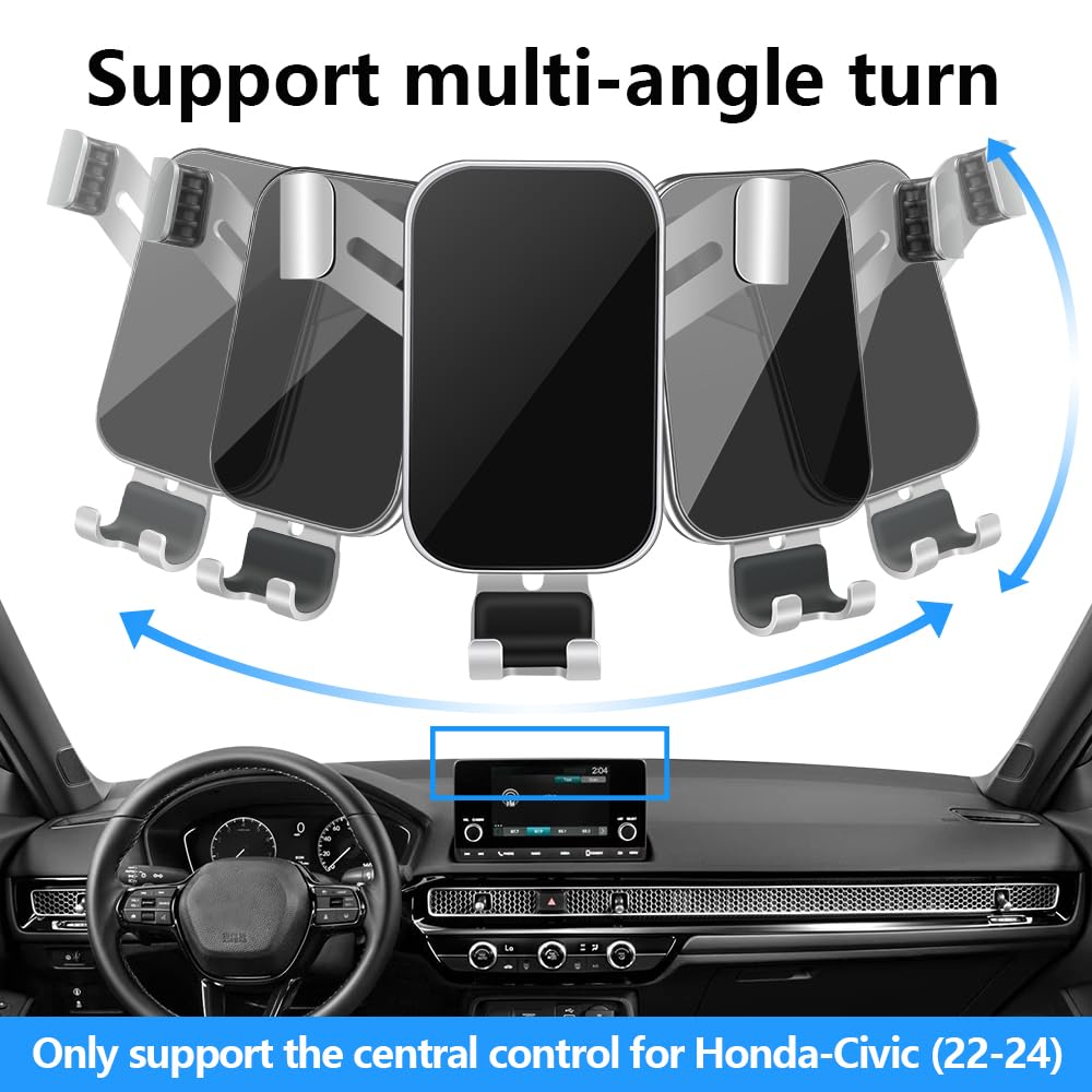 LUNQIN Car Phone Holder for Honda Civic 2022 2023 2024 2025 2026 and Acura Integra 2023-2026 Auto Interior Accessories Best Cell Phones Mount
