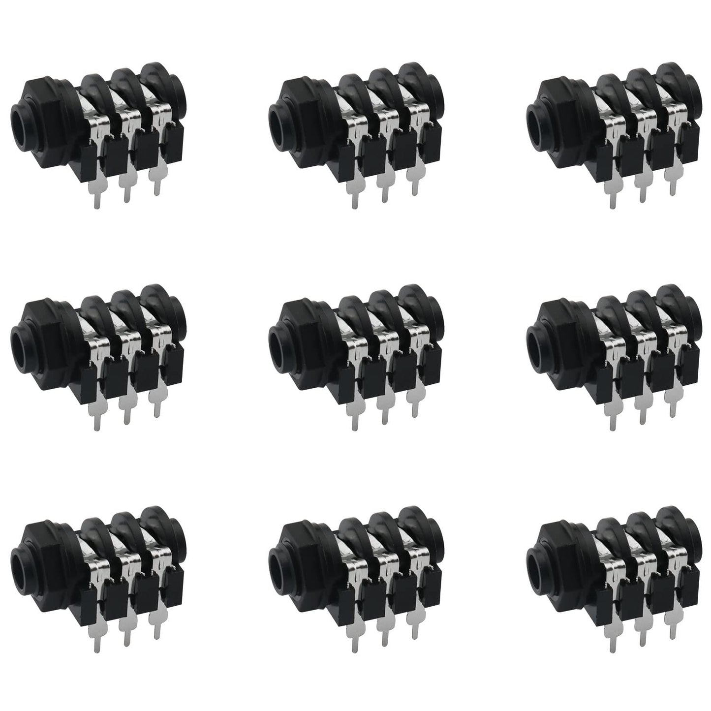6-Pin Female Headphone Socket ZCZQC 10PCS PCB Panel Mount 6 Pin 1/4inch 6.35mm Female Socket Stereo Headphone Jacks Connectors