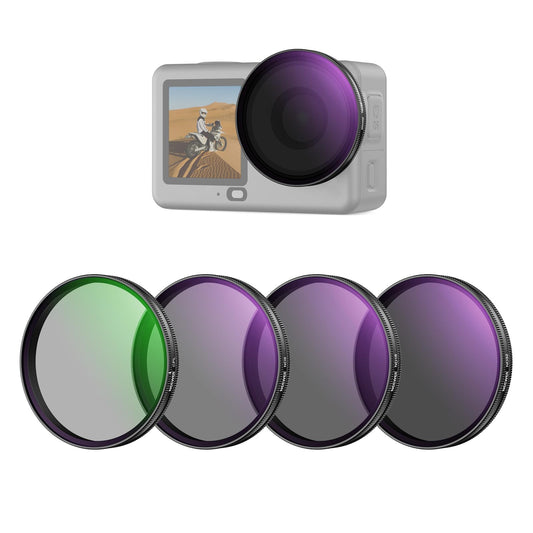 NEEWER CPL + ND Filter Set Compatible with DJI Osmo Action 6 Only, 4 Pack ND8/16/32 Adjustable Circular Polarizing Polarizer Snap On Multicoated HD