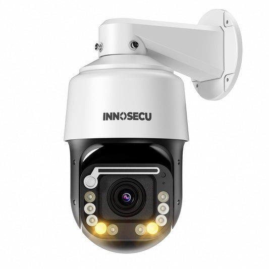 INNOSECU 6MP PTZ POE Camera, Auto Human Tracking Dome Camera, Pan 360?, Tilt-15? ~ 90?, 20X Optical Zoom Lens, Smart Dual Light Color Night Vision