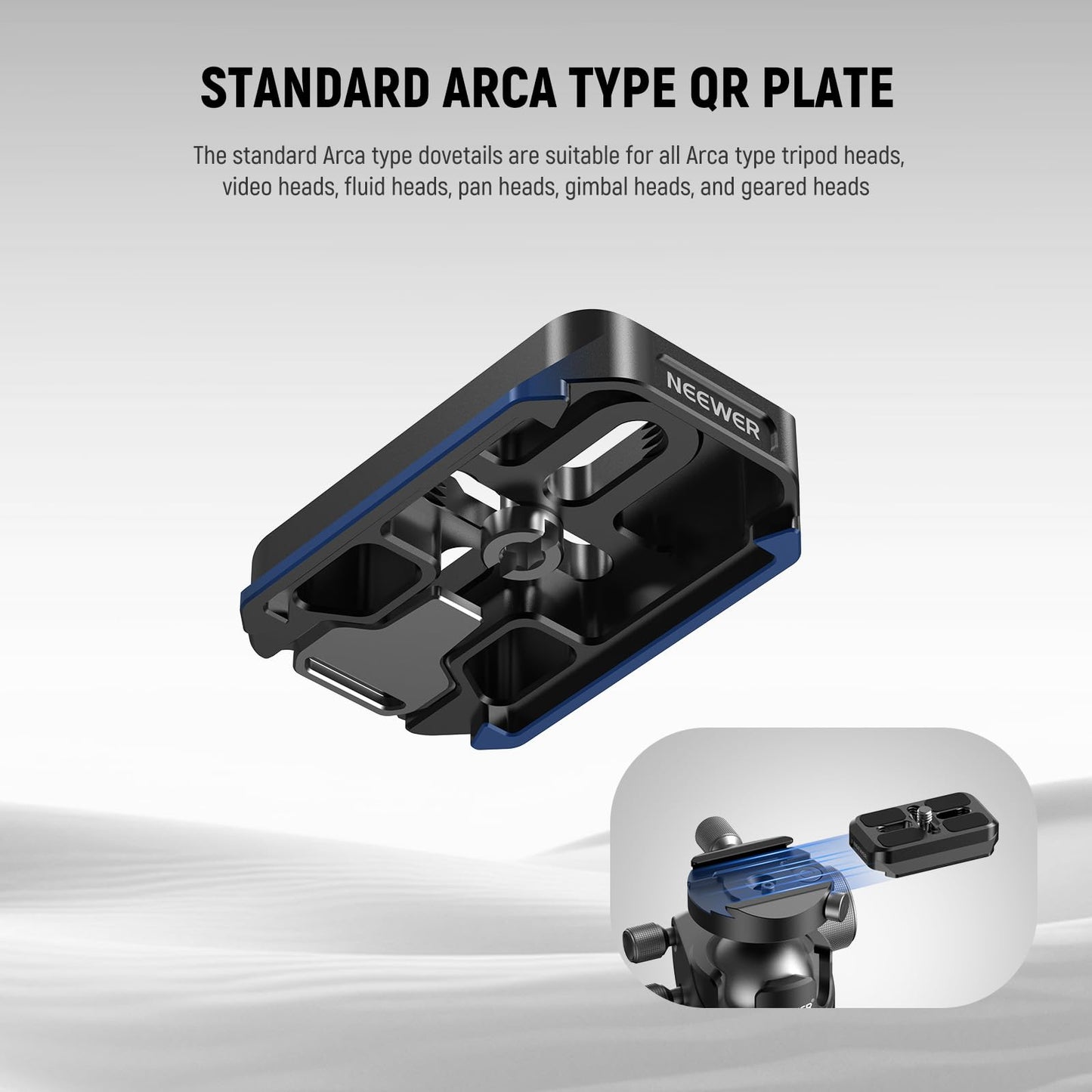 NEEWER NATO Clamp to Arca Type Quick Release Plate Adapter, Compatible with DJI RS4 RS4 PRO RS 3 RS 3 PRO RS 2 RSC 2 Gimbal Tripod Video Head SmallRig