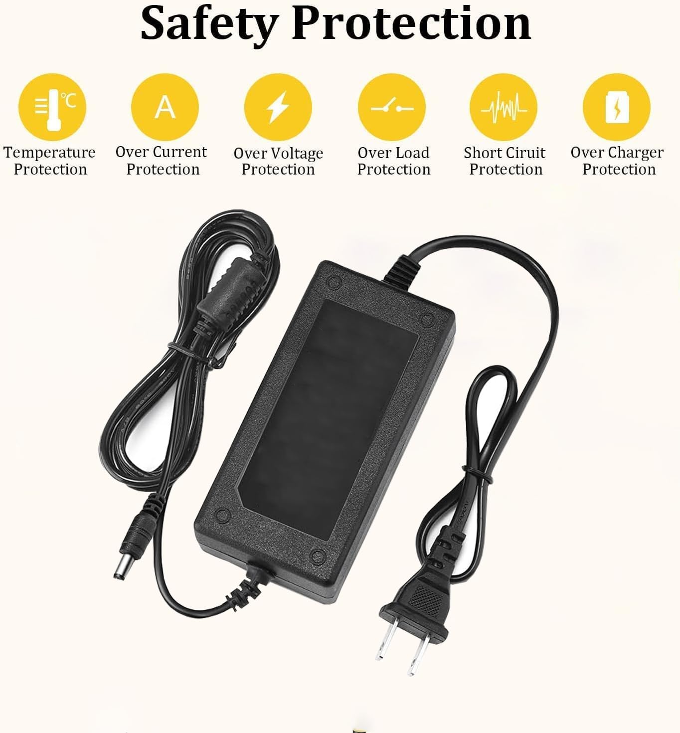 HYGAMOCC 12V 5A Power Supply 5 Amp AC/DC Adapter Converter 100-240v,5.5x2.5mm DC Output Jack, for DVR NVR Security Cameras System CCTV…