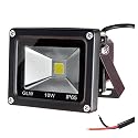 GLW® 10w 12v Ac or Dc Warm White Led Flood Light Waterproof Outdoor Lights 750lm 80w Halogen Bulb Equivalent Black Case