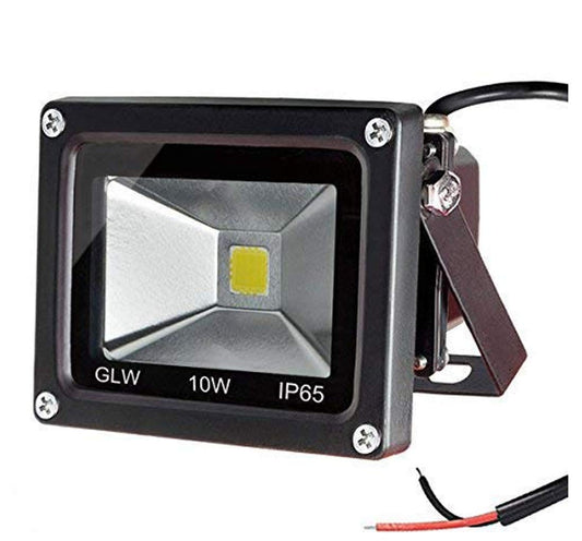 GLW® 10w 12v Ac or Dc Warm White Led Flood Light Waterproof Outdoor Lights 750lm 80w Halogen Bulb Equivalent Black Case