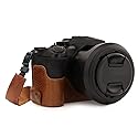 MegaGear Ever Ready Genuine Leather Camera Half Case Compatible with Leica V-Lux 5, Panasonic Lumix DC-FZ1000 IIBrown