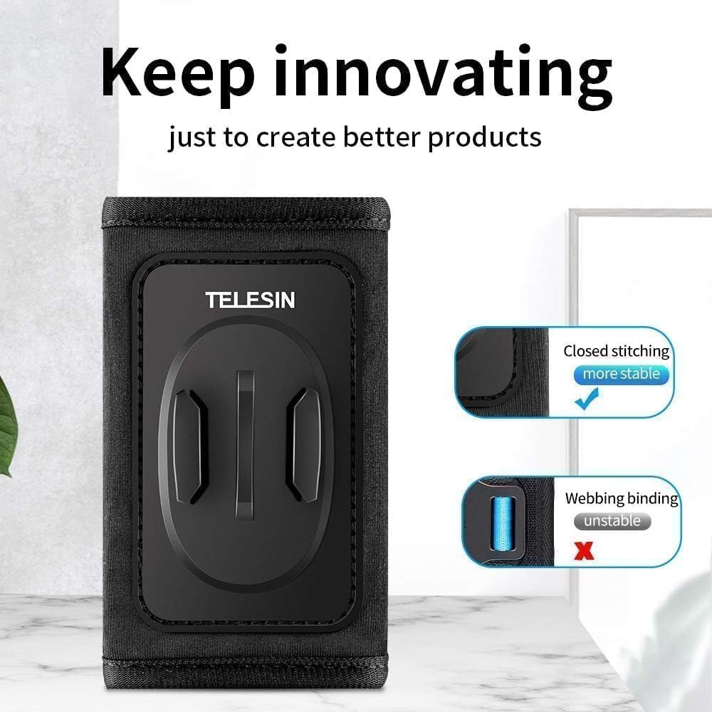 TELESIN Anti-Slip Backpack Shoulder Strap Mount Clip for GoPro 13/12/11/10/9 MAX, DJI Osmo Nano Action 3/4/5 Pro/6, Insta360 X5/X4/X3/Ace Pro 2, AKASO