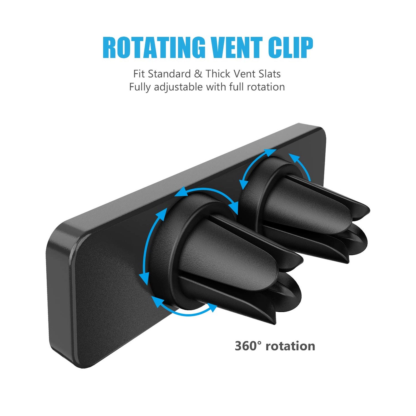 WixGear Magnetic Mount, Universal Air Vent Magnetic Phone Holder for Car, for Cell Phones and Mini Tablets,with Double Prongs and Extra Strong with 8
