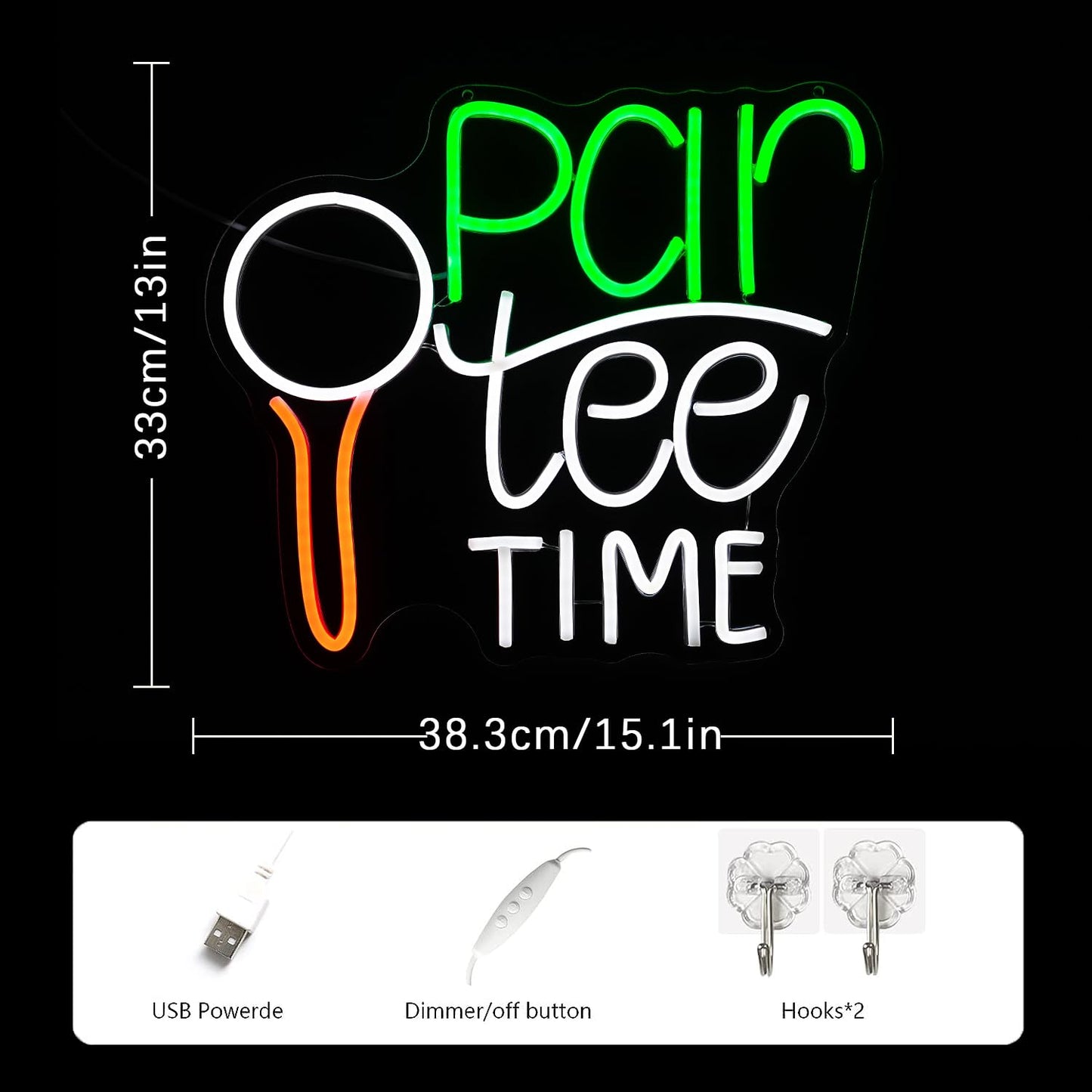 LMSIGNLY Golf Neon Sign for Wall Decor Golfing Neon Light Par Tee Time Golf LED Neon Sign Golf Ball LED Neon Light for Bedroom Golf Club Sports Room