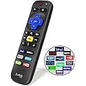 1-Clicktech Remote for Roku TVs and Players Express Premiere Ultra [2-in-1 w/TV Power+Volume] [NOT for Roku Stick]