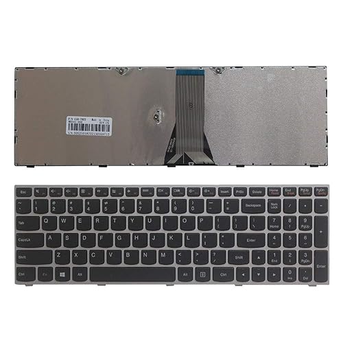 Laptop Replacement Keyboard Fit Lenovo IdeaPad 300-15 300-15IBR 300-15ISK 300-17ISK 305-15ABM (No Backlight Sliver)