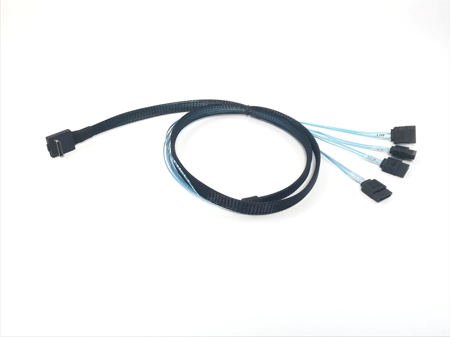 Oculink Right Angle SFF-8611 Host to 4 X SATA Target Cable, High-Speed Oculink SFF-8611 to SATA Adapter, Durable SFF-8611 Right Angle Cable