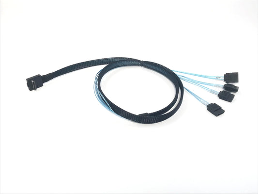 Oculink Right Angle SFF-8611 Host to 4 X SATA Target Cable, High-Speed Oculink SFF-8611 to SATA Adapter, Durable SFF-8611 Right Angle Cable