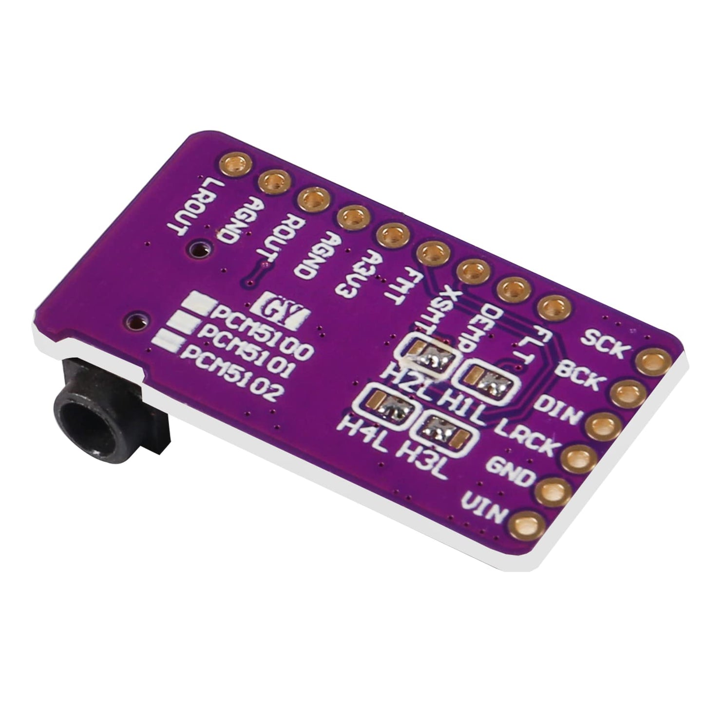 QCCAN Interface I2S PCM5102A DAC Decoder GY-PCM5102 I2S Player Module pHAT Format Board Digital PCM5102 Audio Board for Raspberry Pi