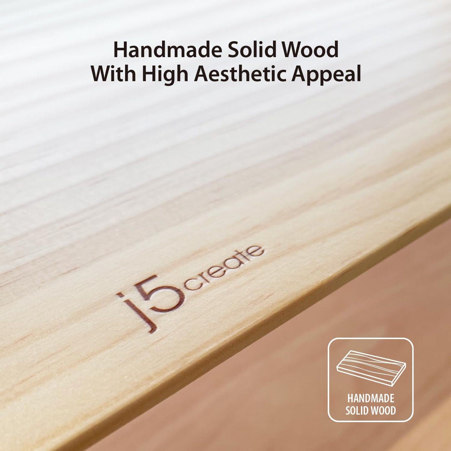 j5create Premium Monitor Stand, Made with Elegant Wood and Sleek Aluminum Material, Display/TV/Screen/Printer/Laptop Riser, Max Load 88 lbs/ 40 kg